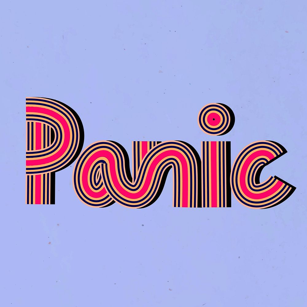 Health word panic vector concentric font calligraphy
