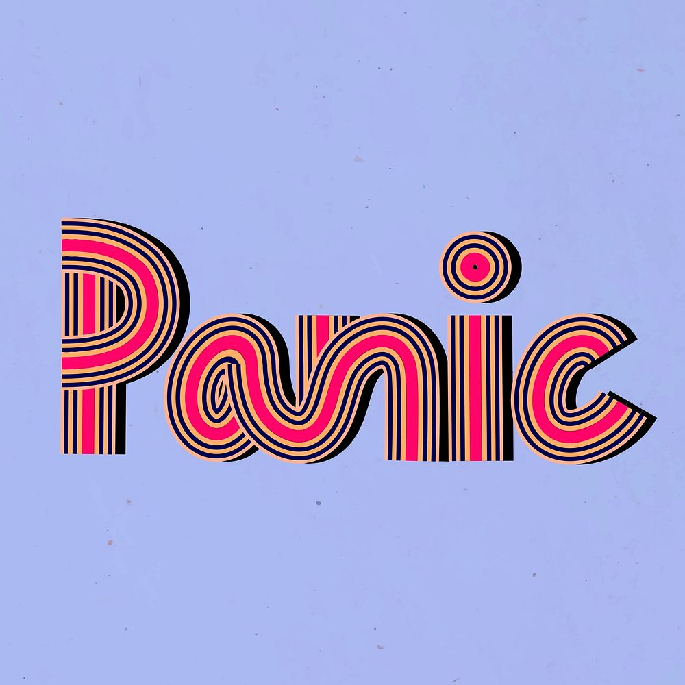 Retro panic psd doodle lettering typography