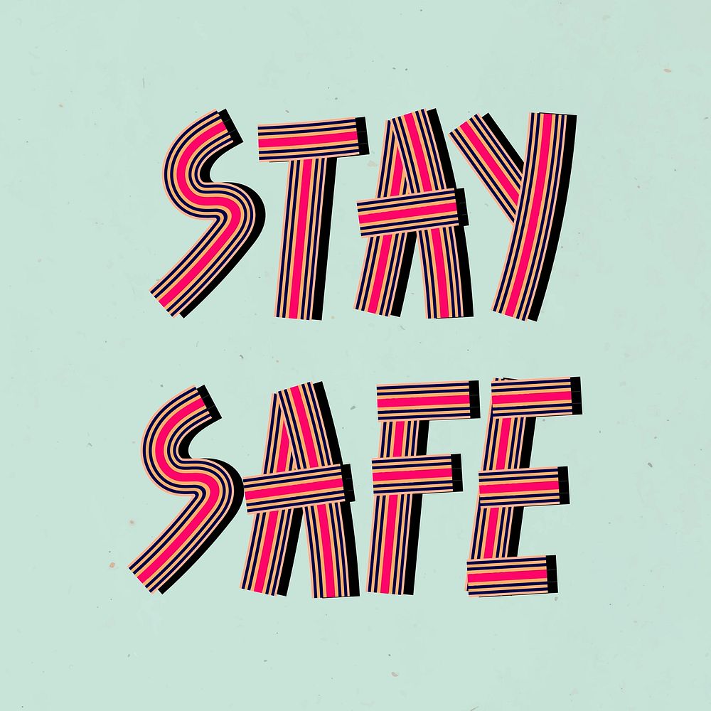 Concentric font stay safe psd word typography retro