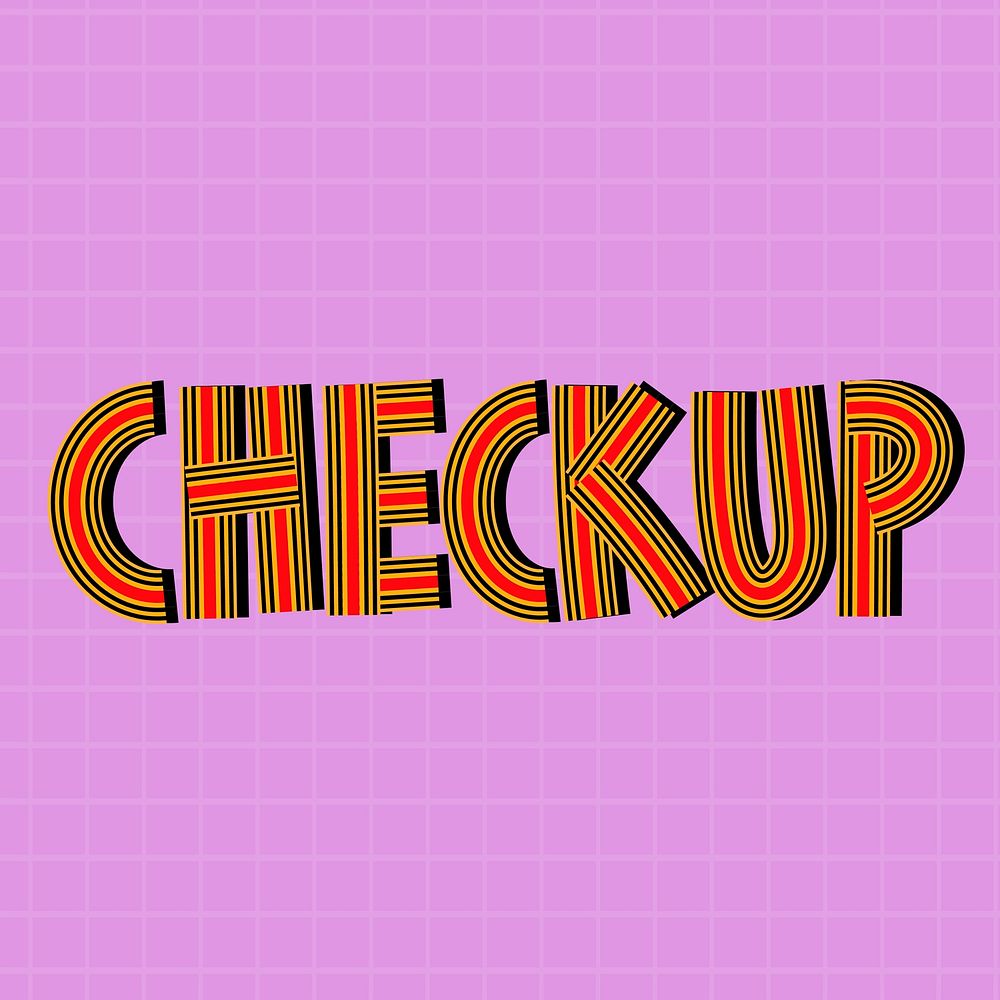 Health word checkup vector concentric font calligraphy