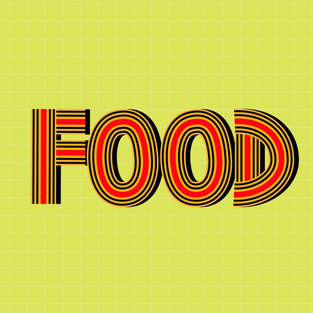 Concentric font vector food text typography retro