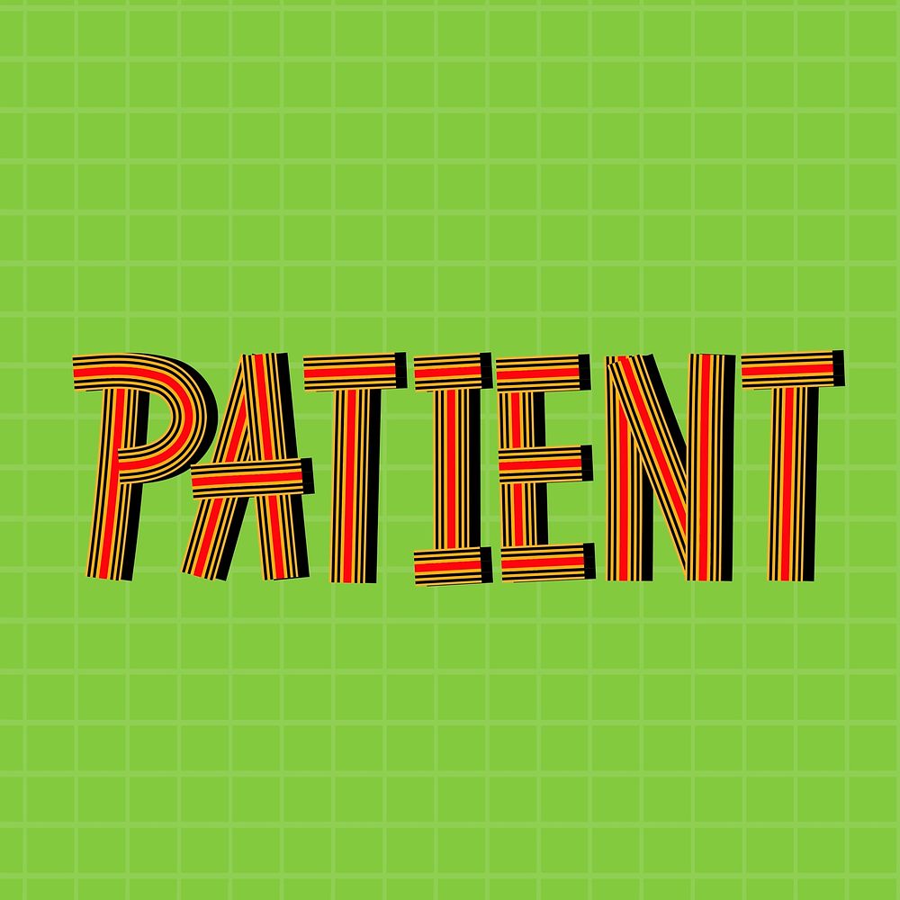 Retro patient psd line font typography hand drawn