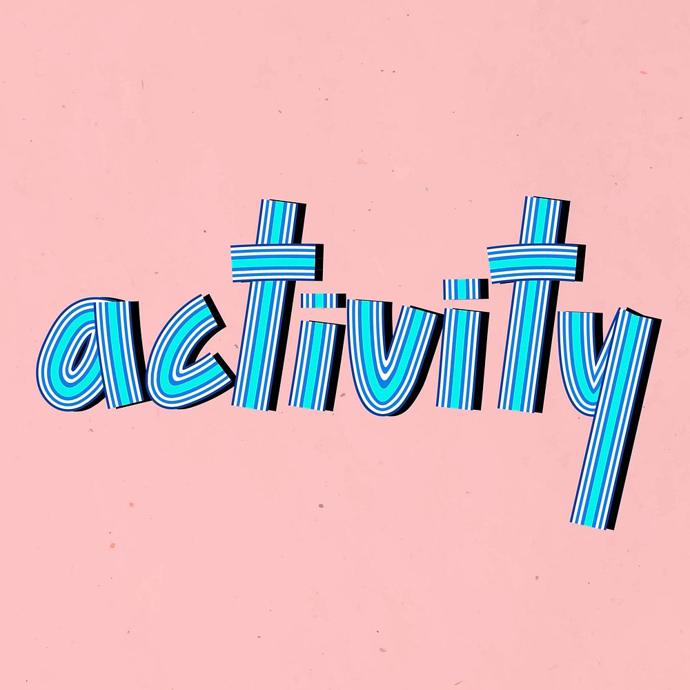 Activity line font retro typography lettering hand drawn