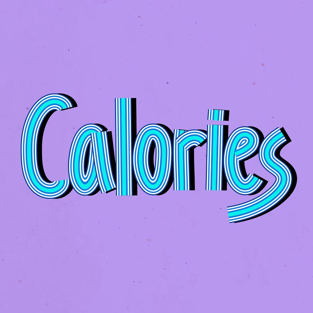 Health word calories psd line font retro typography handwritten
