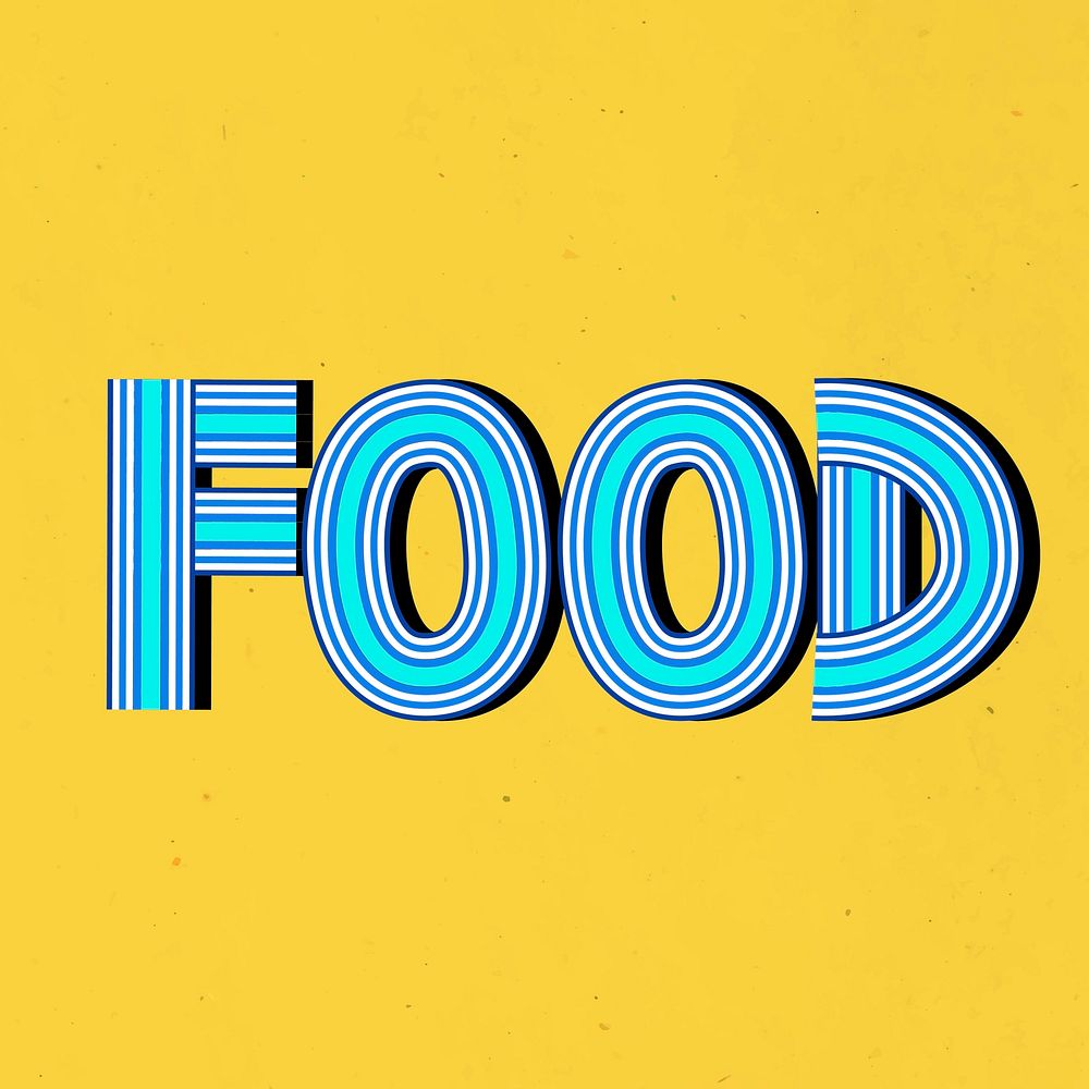 Retro food doodle text typography