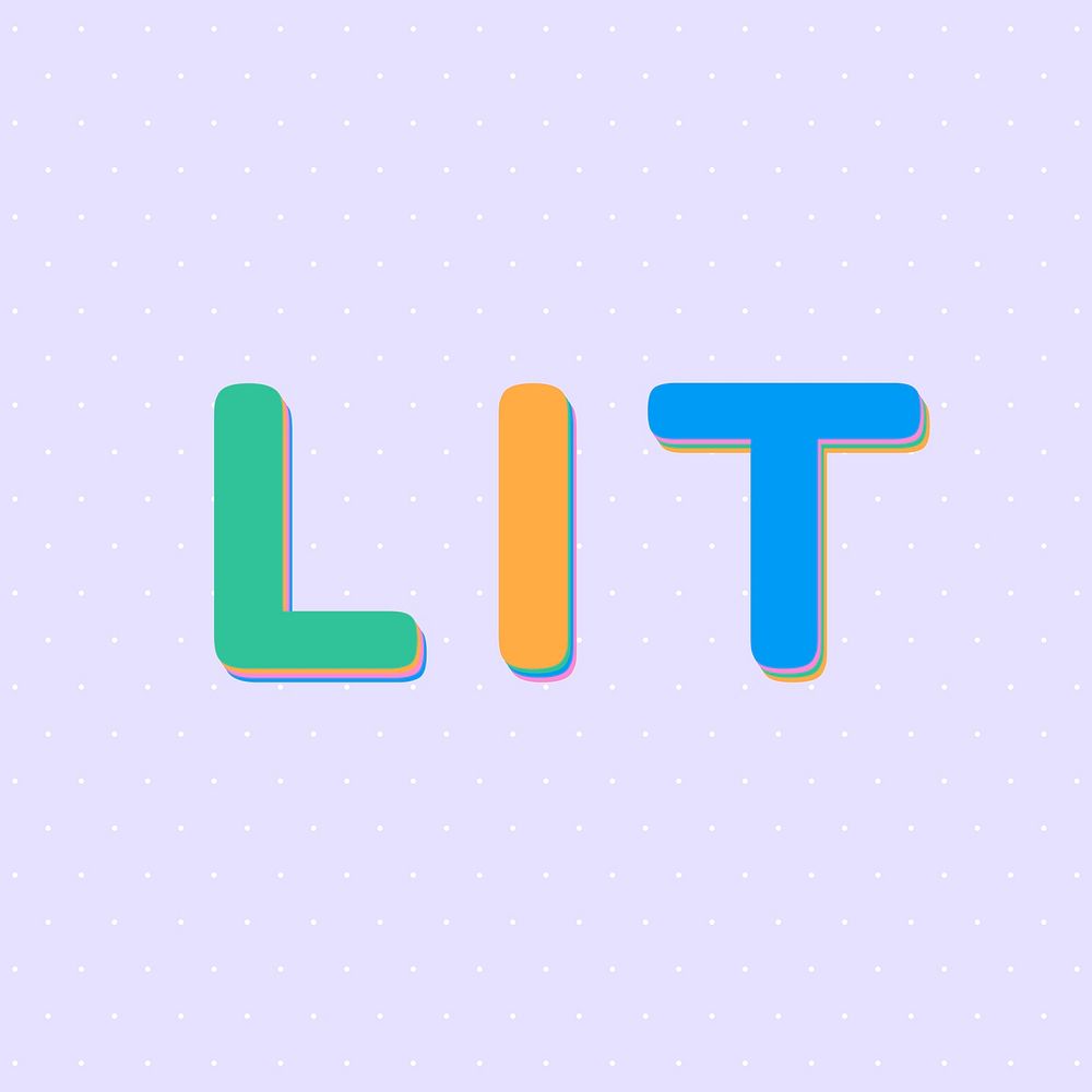 Lit word art text typography 
