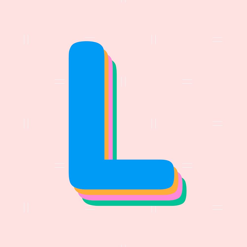 Letter l rounded font vector