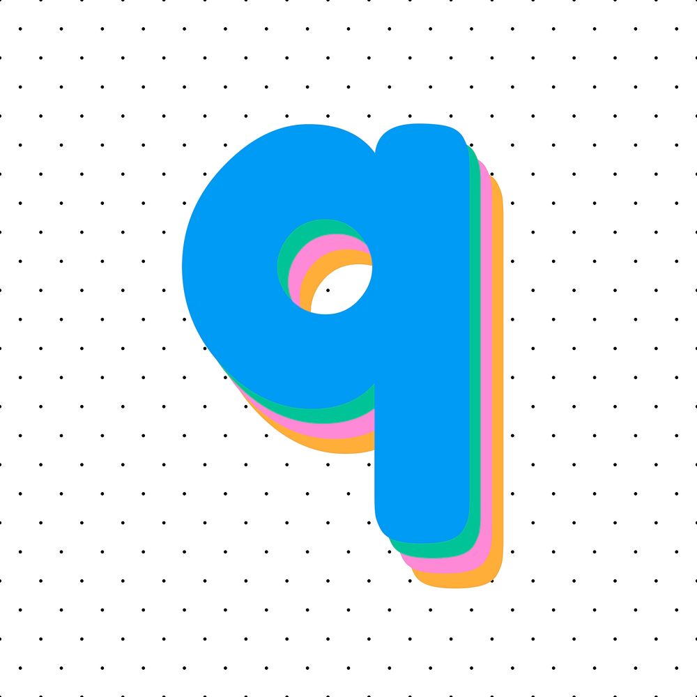 Letter q rounded font psd