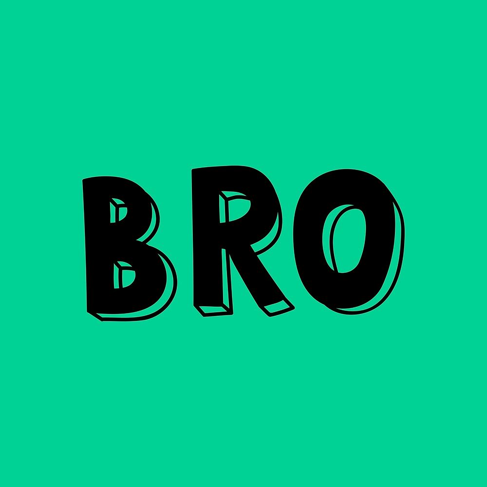 Bro psd comic 3D bold style lettering typography