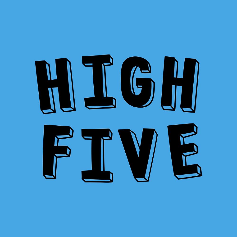 High five psd word art typography