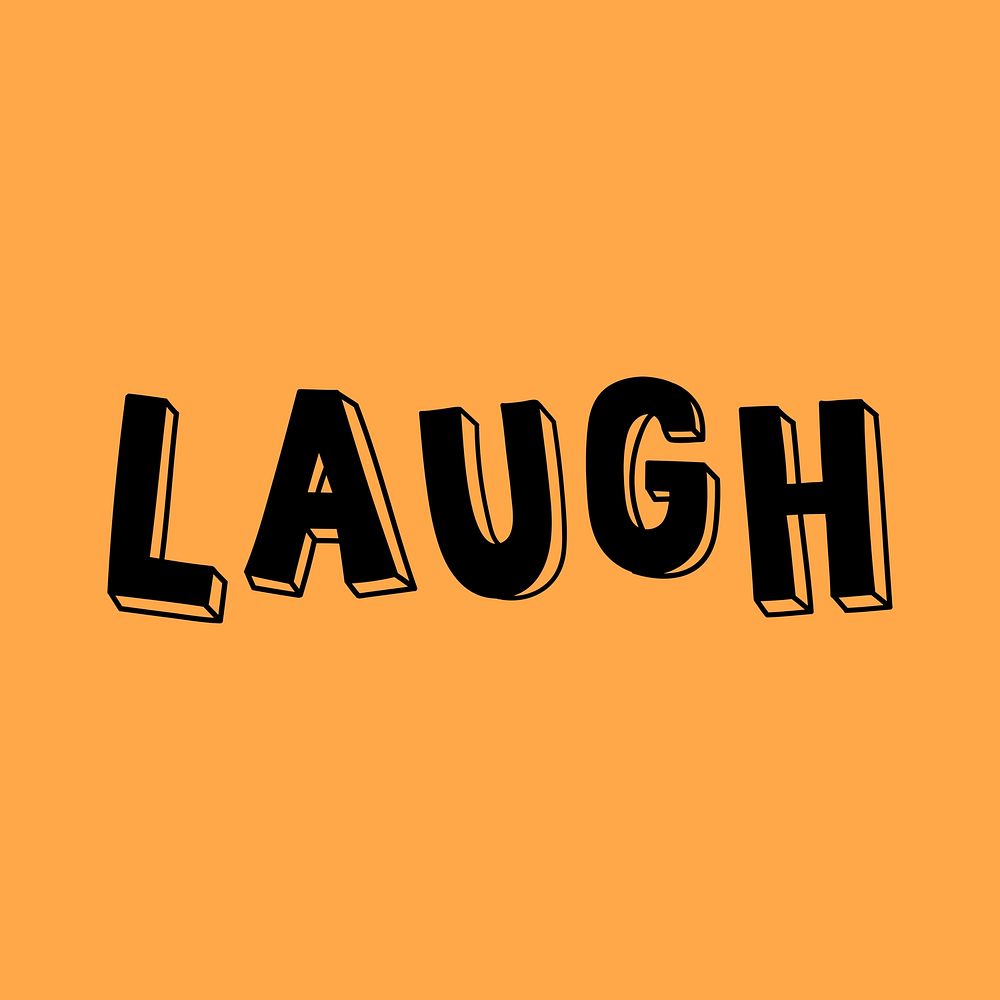 Laugh psd word art typography
