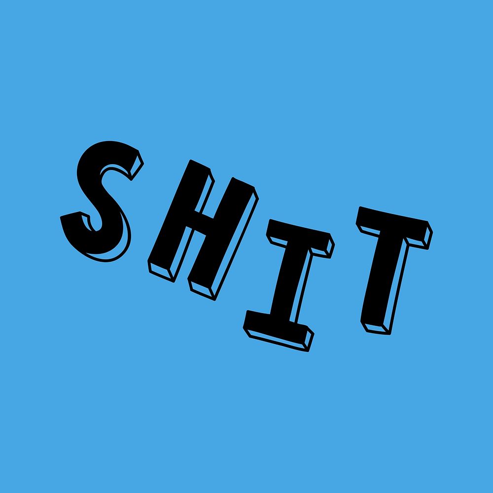 Shit word psd typography boldface font