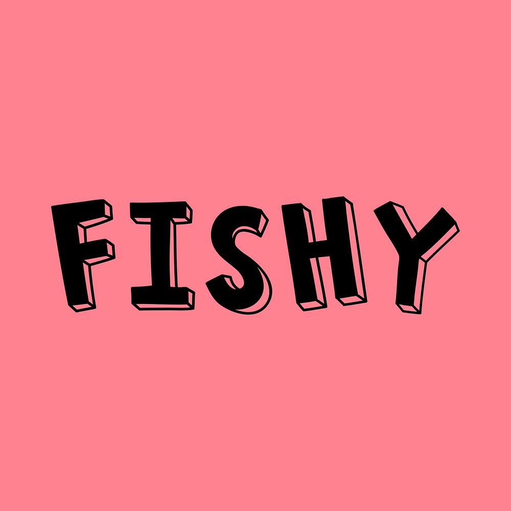 Fishy vector word art typography