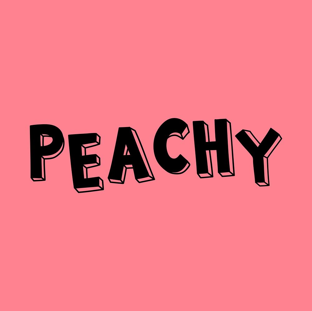 Peachy vector word art typography | Free Vector - rawpixel