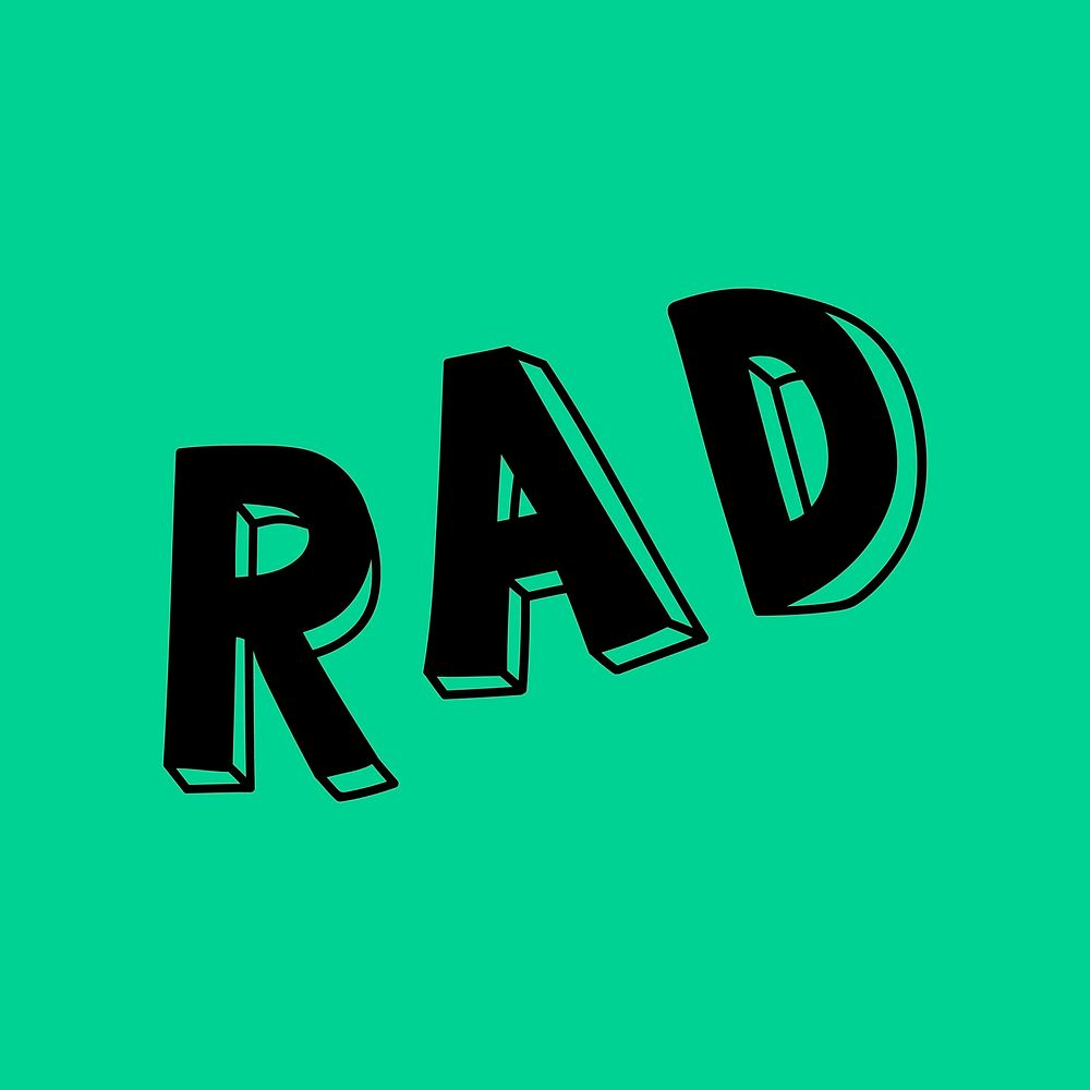 Rad vector word art typography