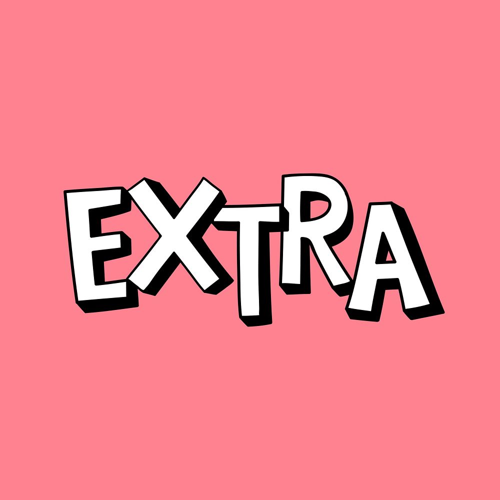 Extra shadow font typography vector