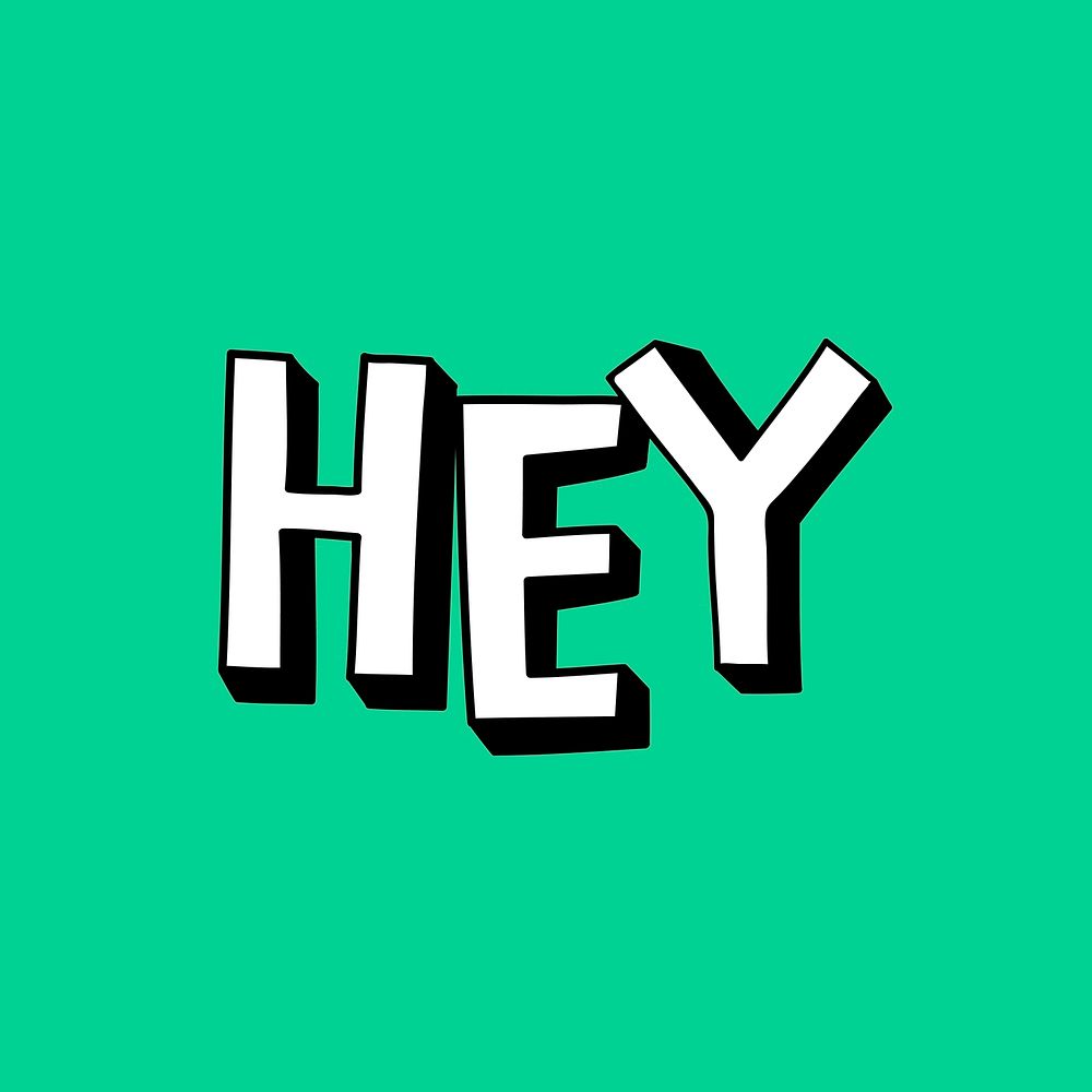 Hey colorful comic  font typography vector