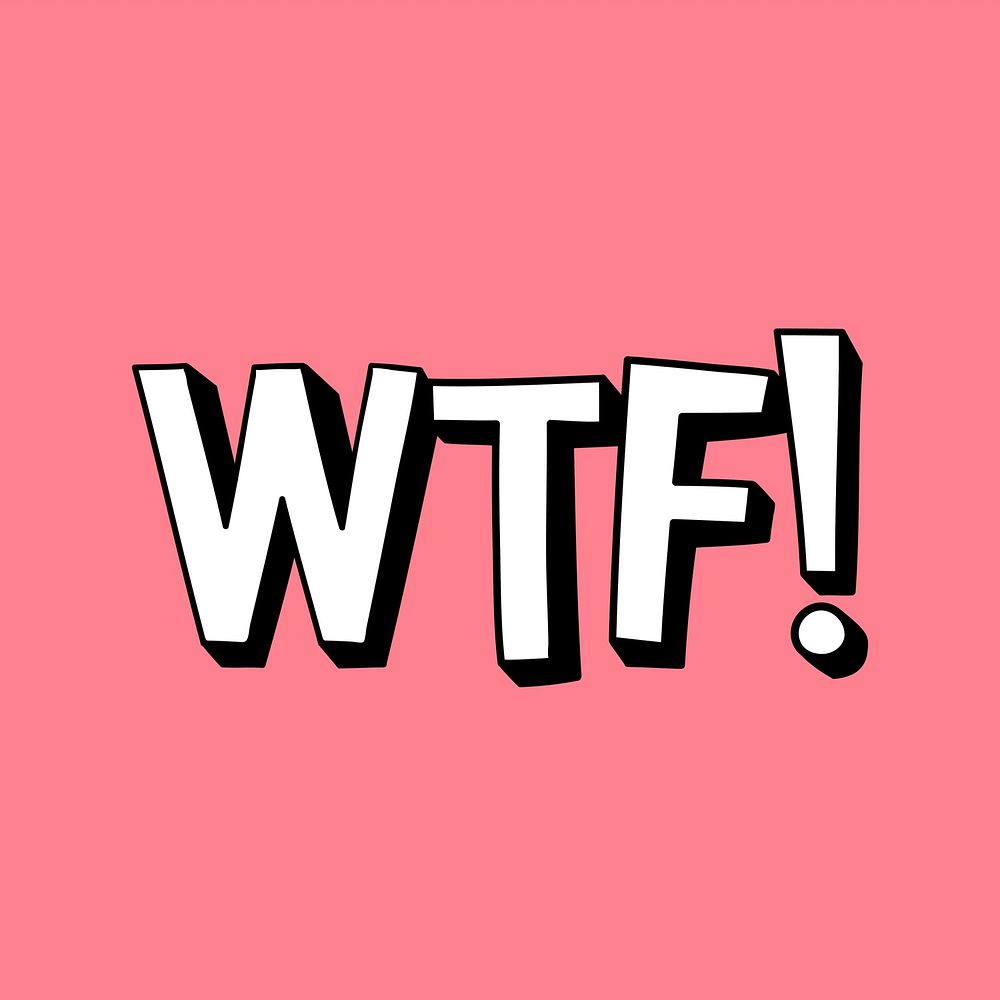Wtf! shadow font typography vector