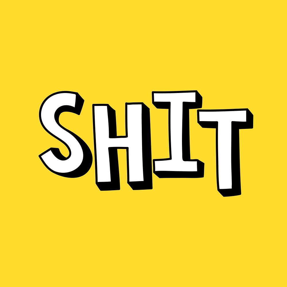 Shit shadow comic style font typography vector