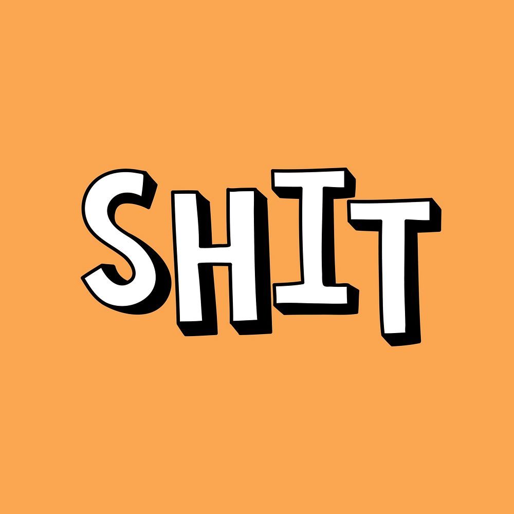 Shit shadow font typography vector