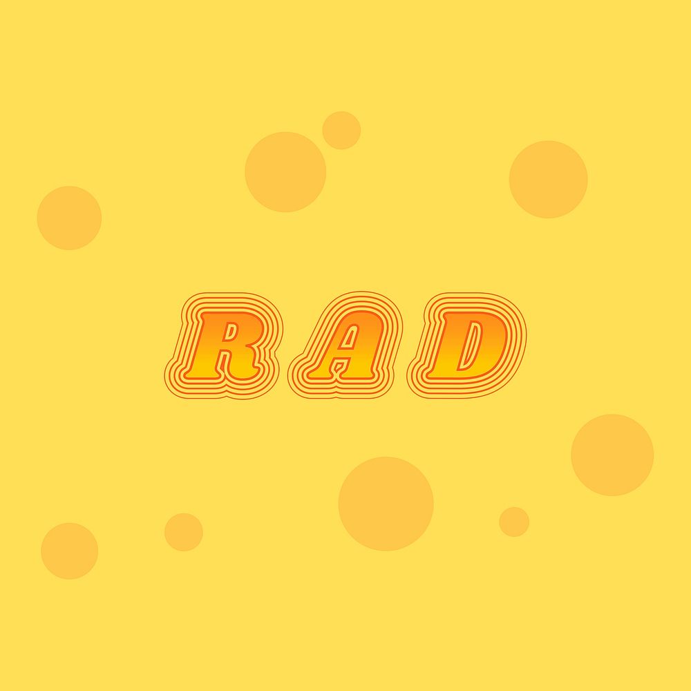 Colorful rad funky psd typography