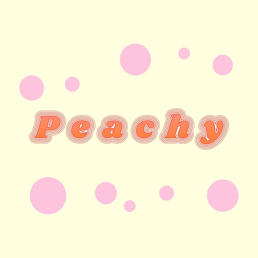 Colorful peachy funky ripple typography