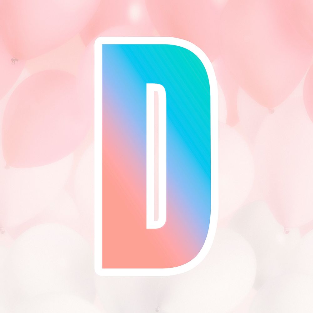 Psd letter d bold typography