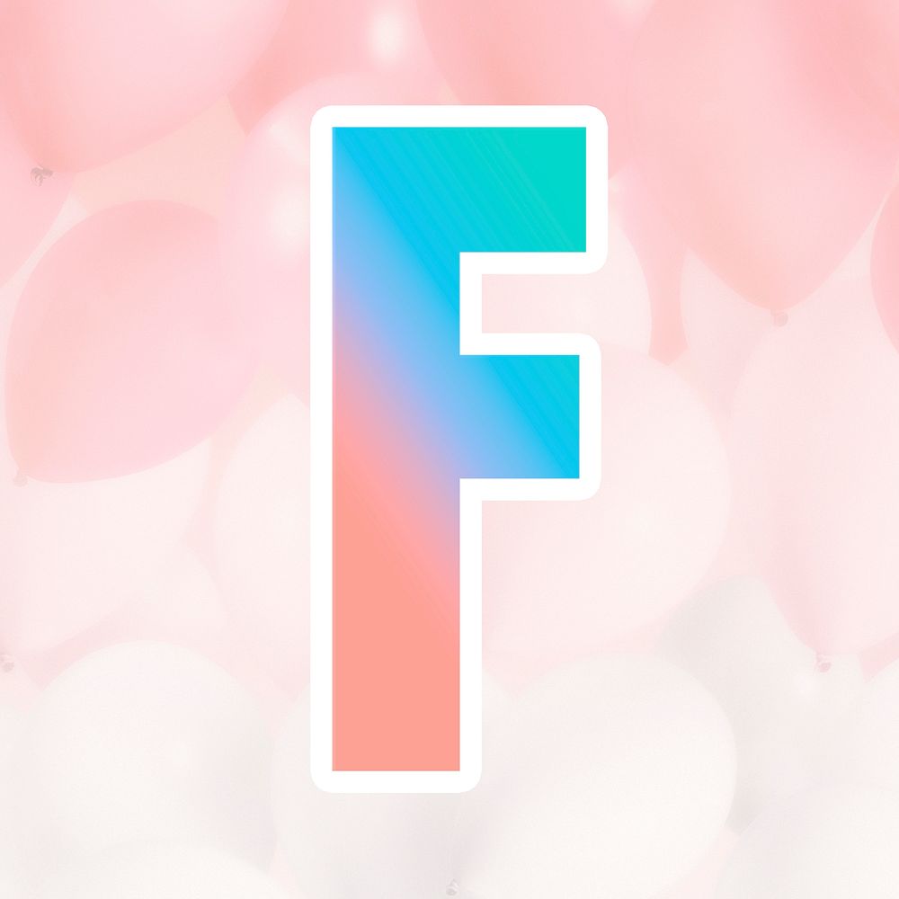 Psd letter f bold typeface