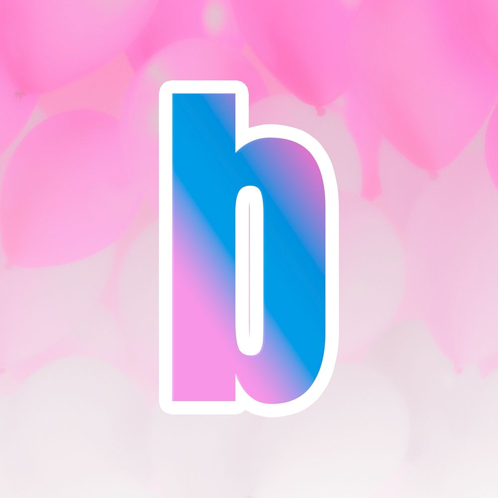 Gradient letter b psd character
