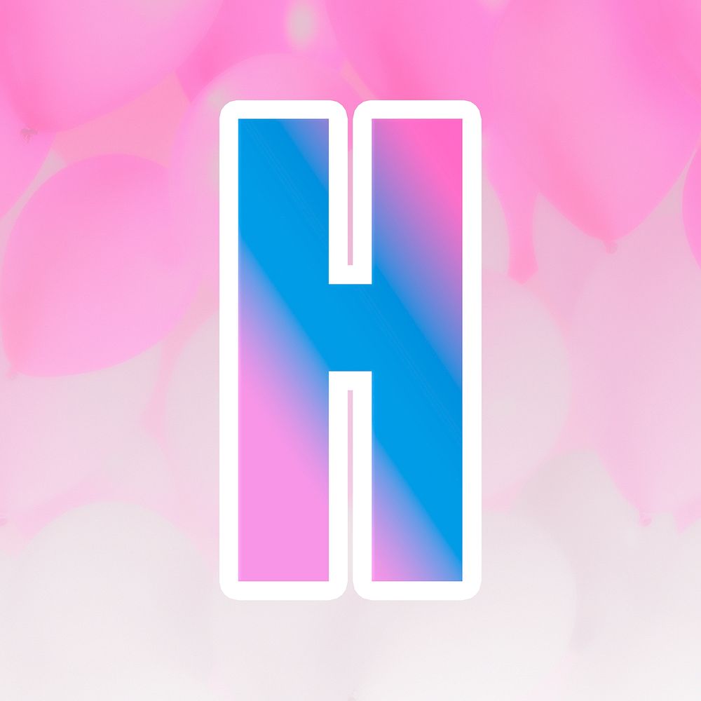 Psd letter h bold typography