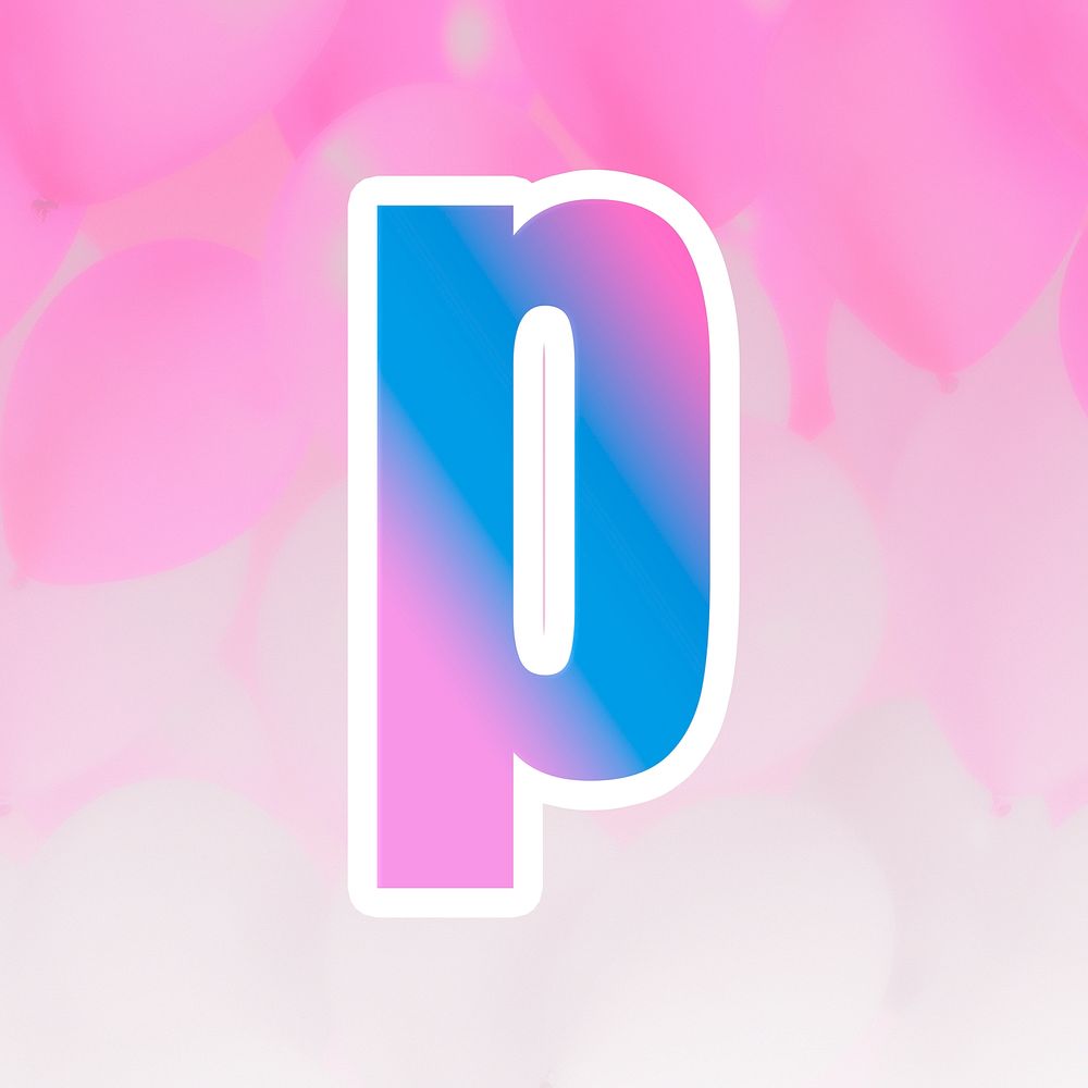 Psd letter p bold typography