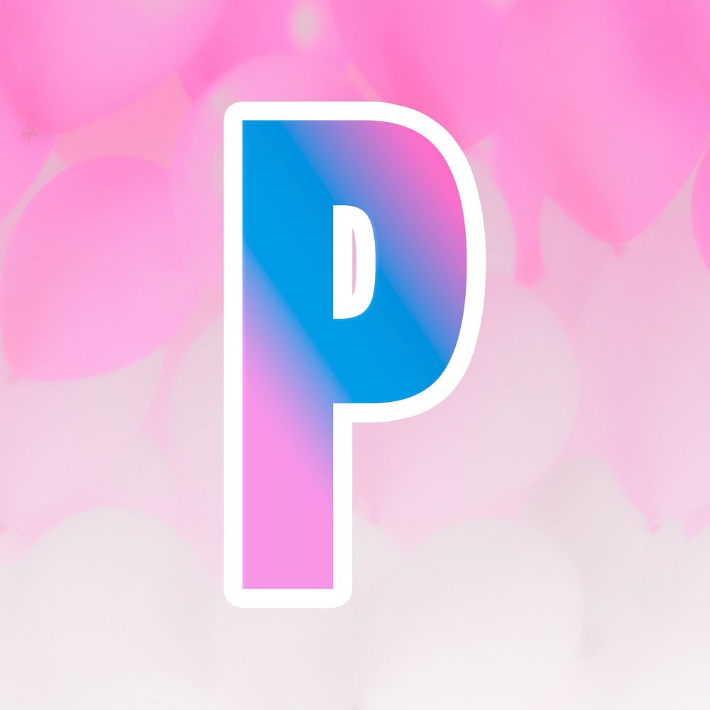 Psd letter p bold typography