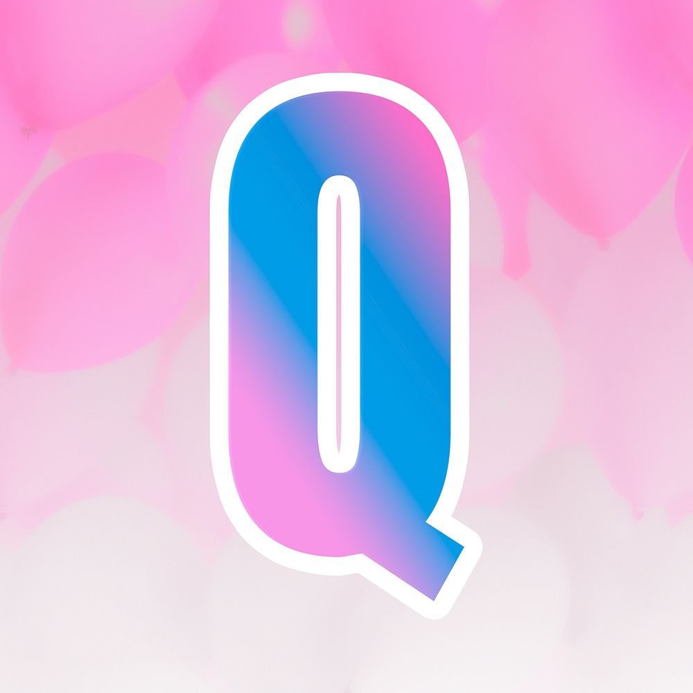 Psd letter q bold typography