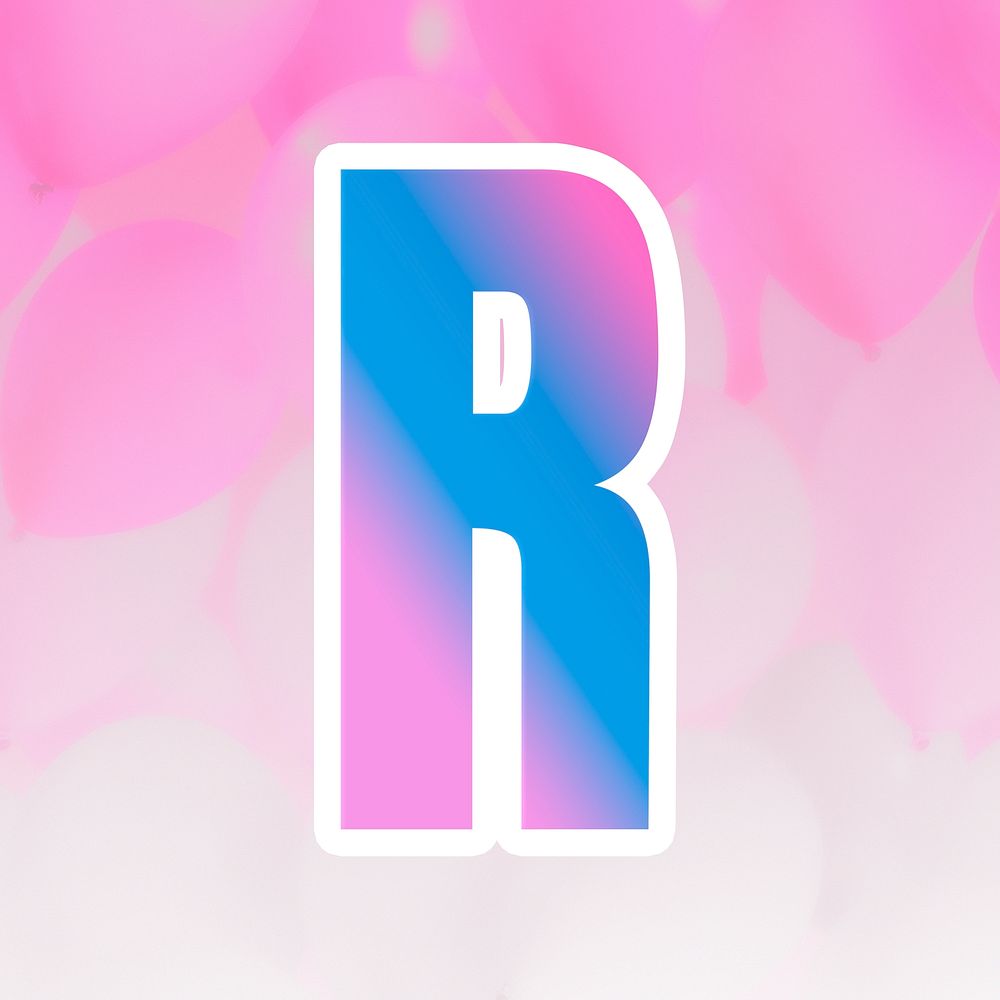 Psd letter r bold typography