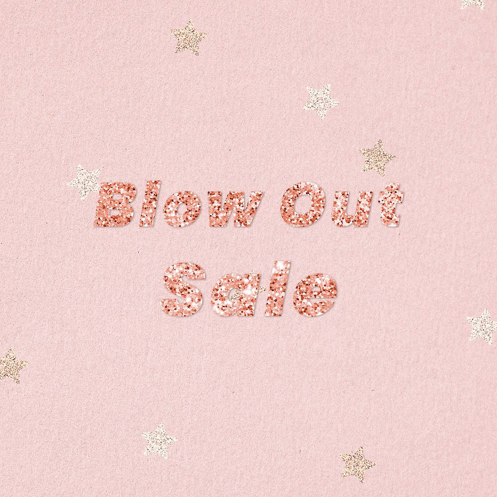 Blow out sale typography on star patterned background