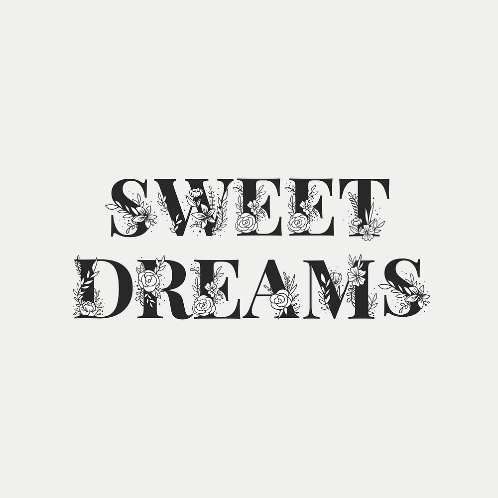 Sweet Dreams word typography lettering vector
