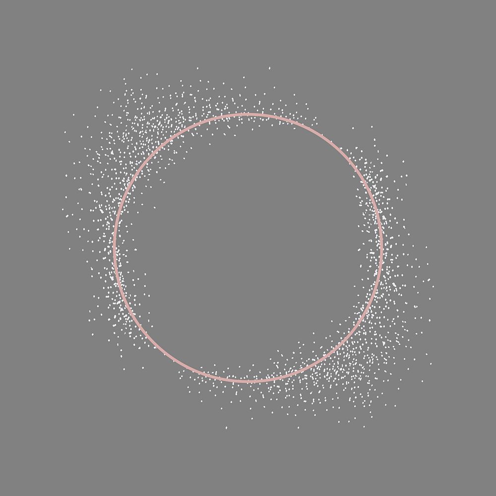Circle frame collage element, pink design vector