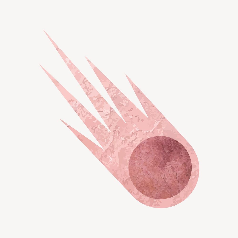 Comet collage element, pink design vector