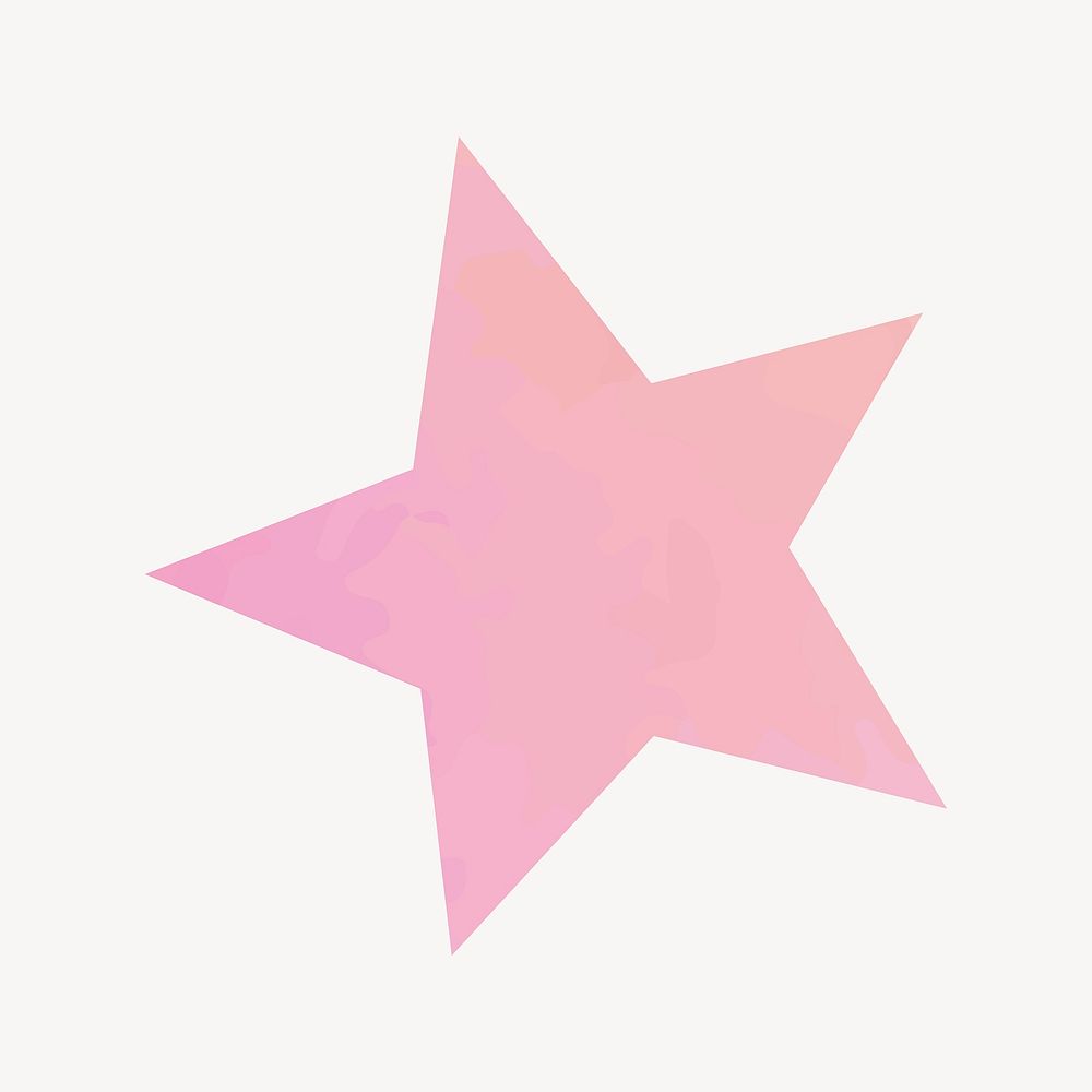 Star collage element, pink aesthetic design vector