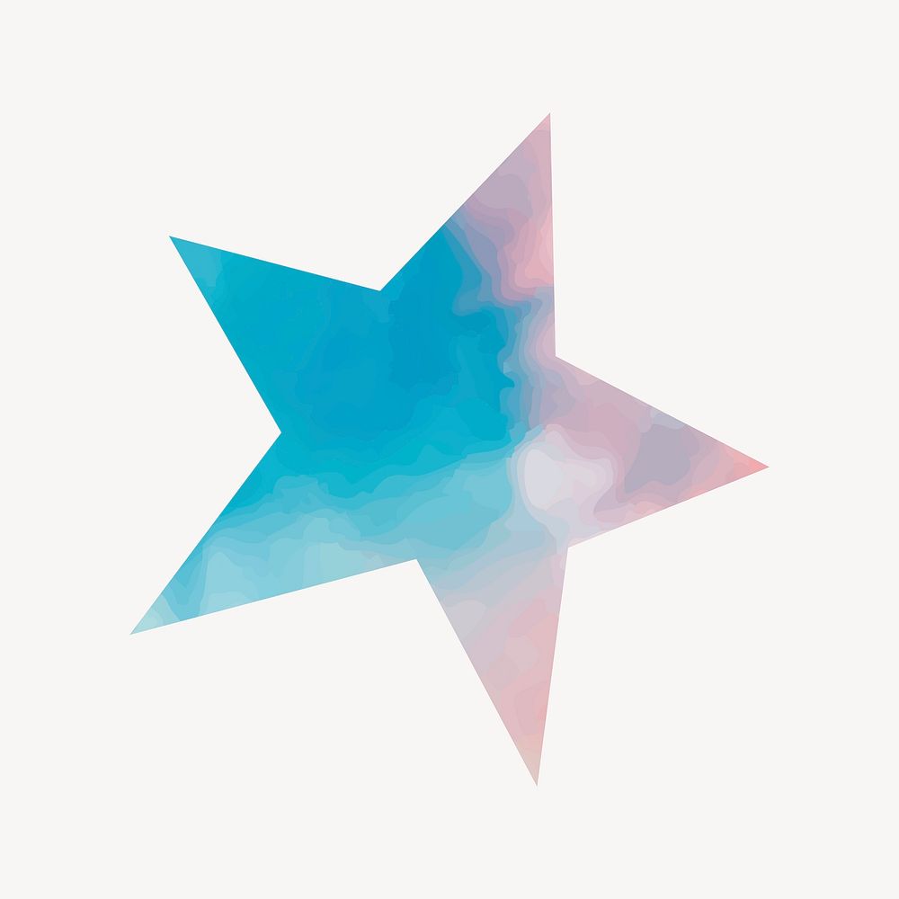 Star collage element, blue aesthetic design vector