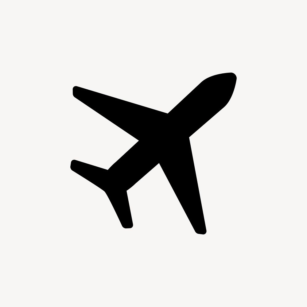 Plane icon collage element, black design  vector