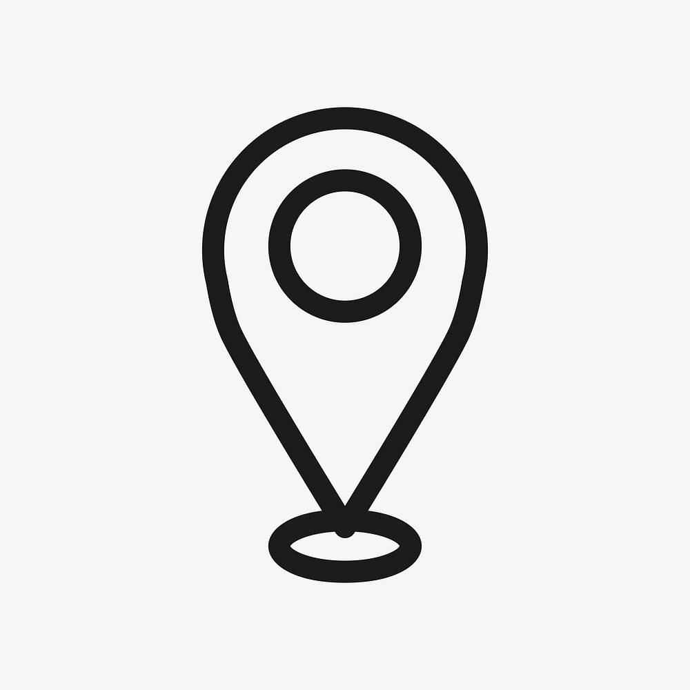 Location icon collage element, outlined design vector