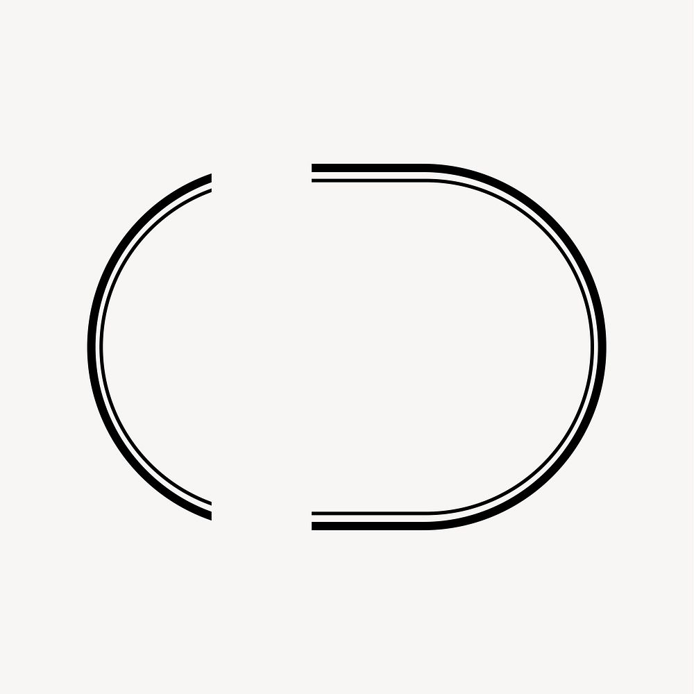 Oval line frame design element vector