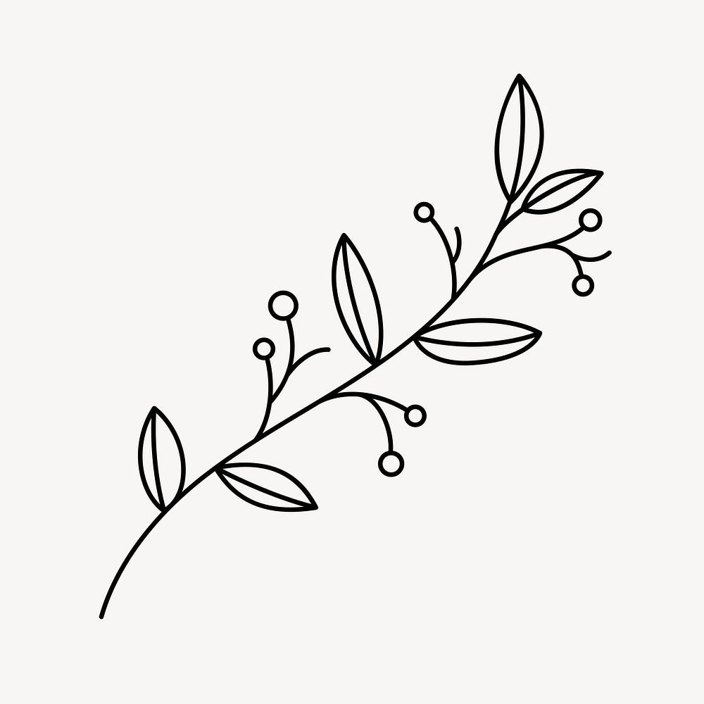 Leaves line art design element vector