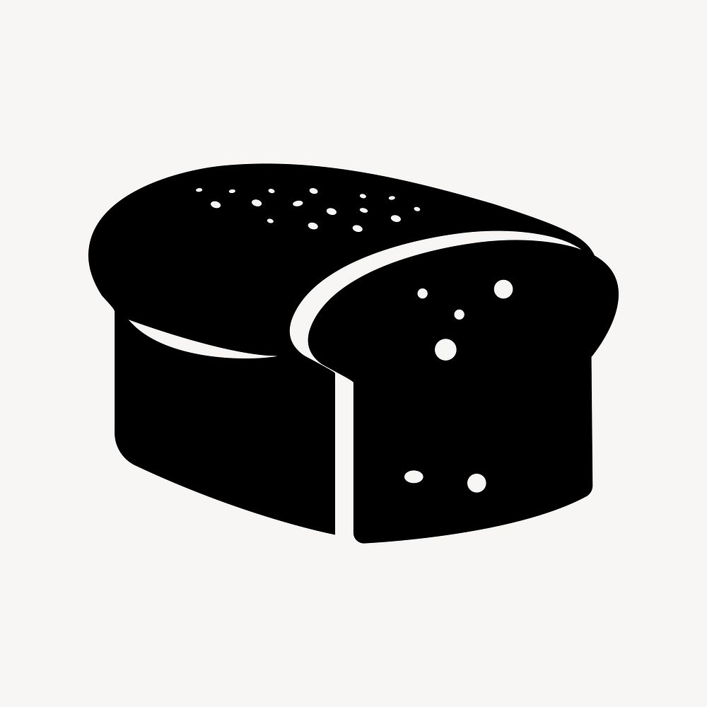 Loaf silhouette, food logo element vector