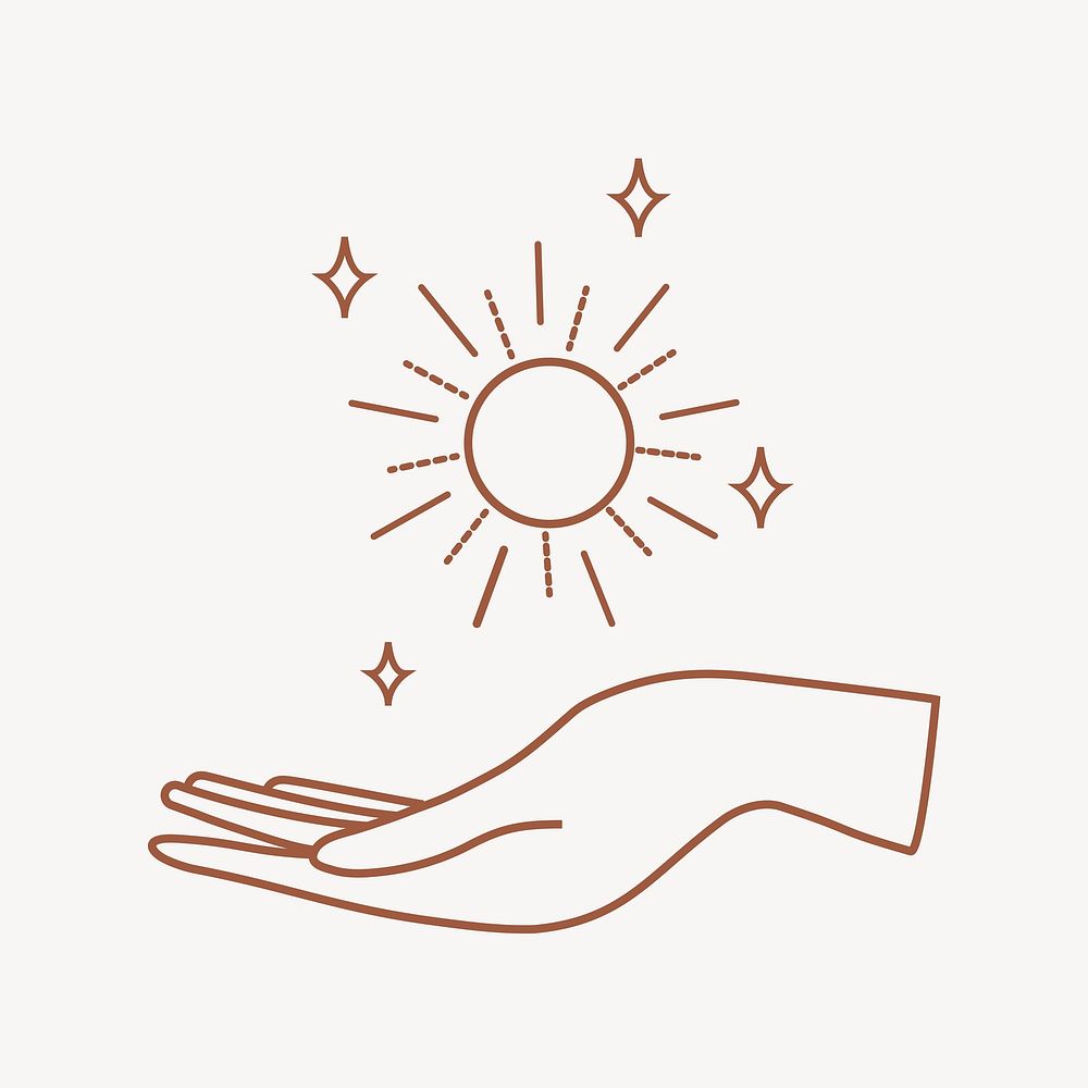 Mythical hand, aesthetic business branding vector
