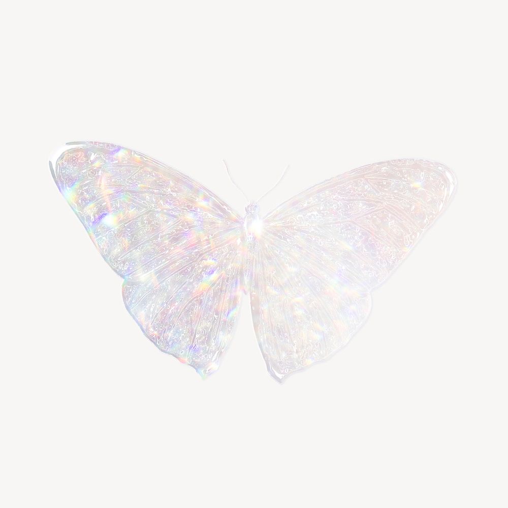Holographic butterfly design element psd
