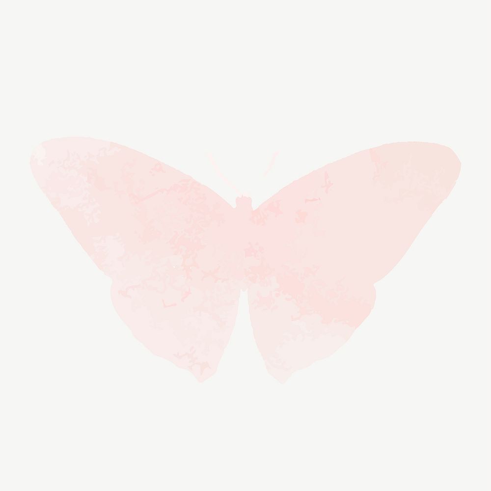 Watercolor butterfly collage element vector