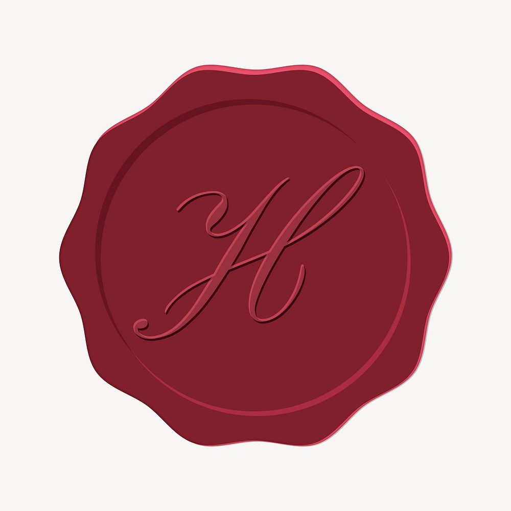 Red wax seal stamp, badge collage element vector