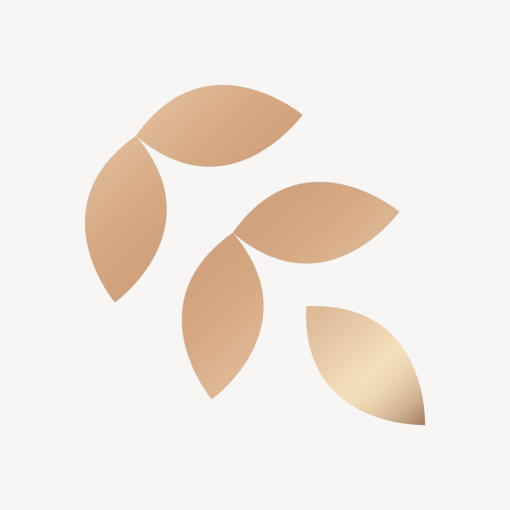 Aesthetic wellness business logo, gold leaf design vector